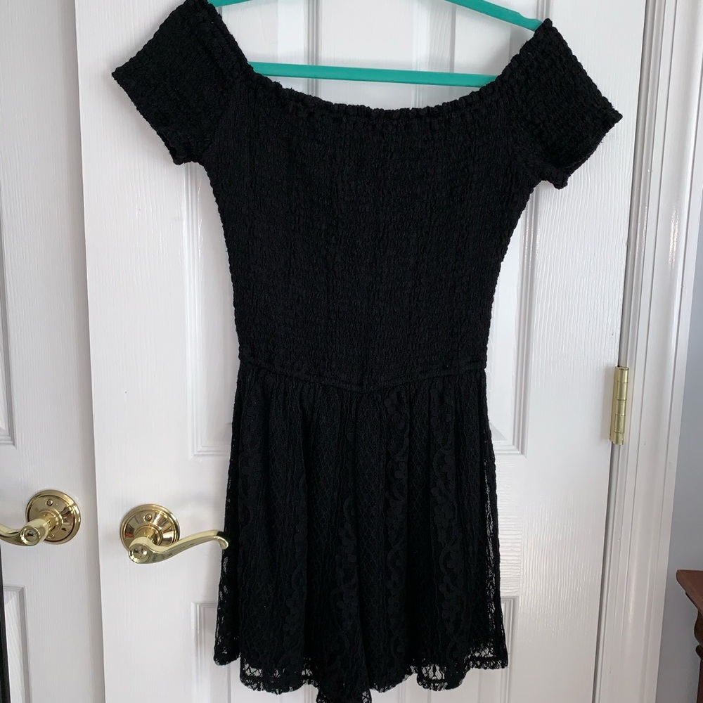 Hollister Black Off the Shoulder Romper